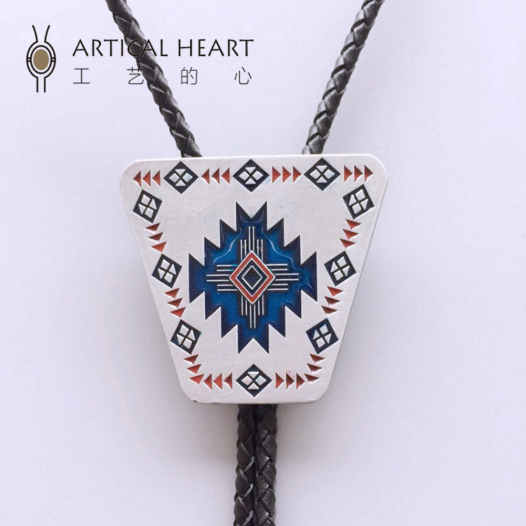 The Cosmic Eye: Navajo Tribal Geometry Geometric Bolo Tie