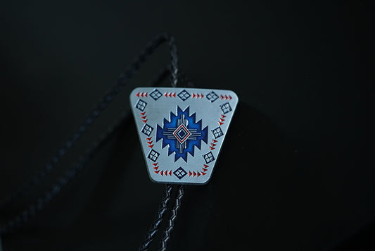 The Cosmic Eye: Navajo Tribal Geometry Geometric Bolo Tie