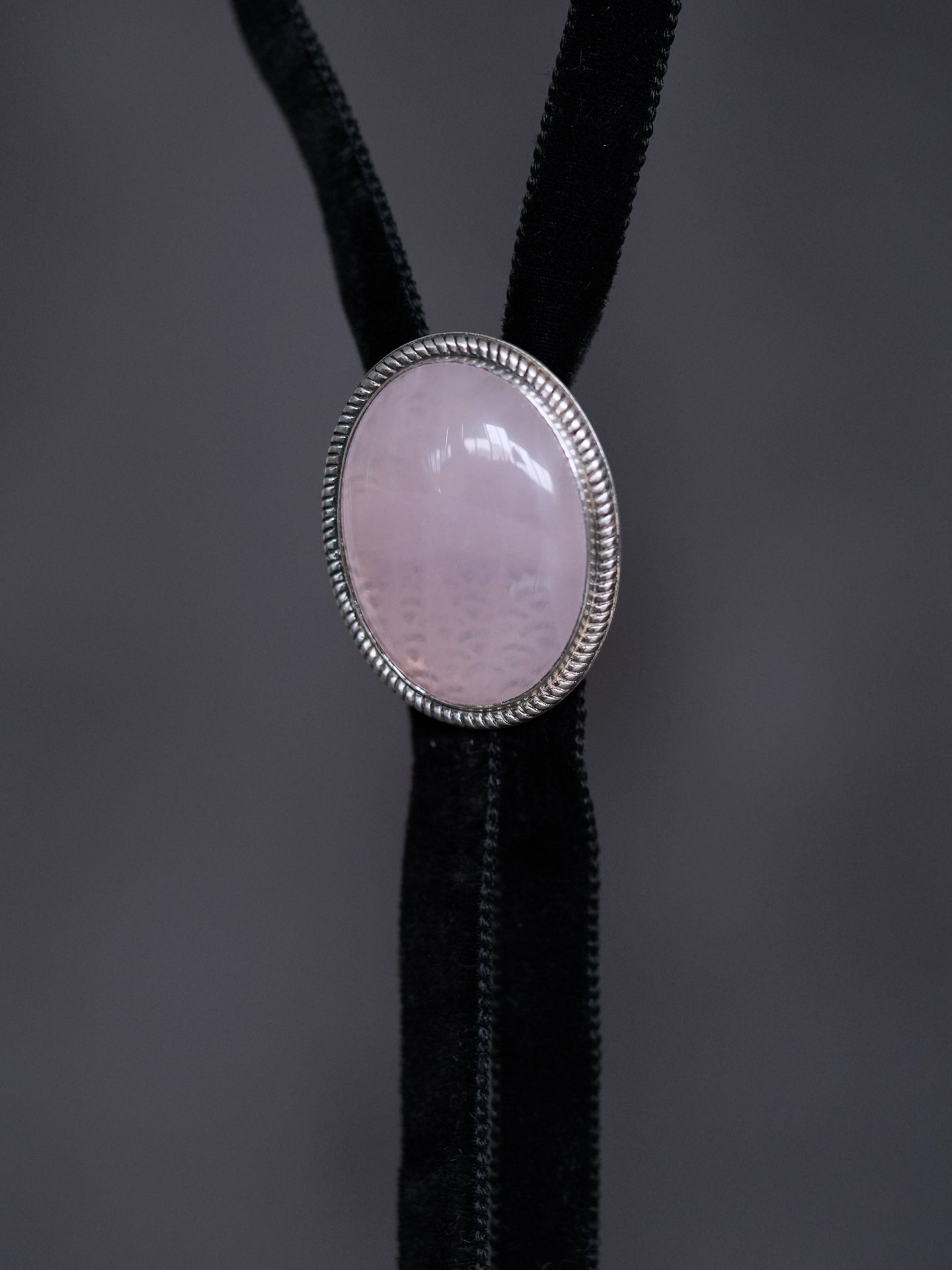 APHRODITE S925 Silver with Rose Quartz Bolo Tie