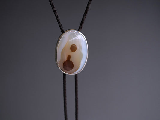 Universal Radiance:S925 Silver with Ocean Chalcedony Bolo Tie