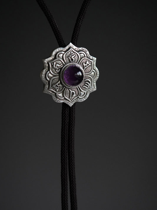My Store “Six Word Proverbs” S999 Silver with Amethyst Bolo Tie
