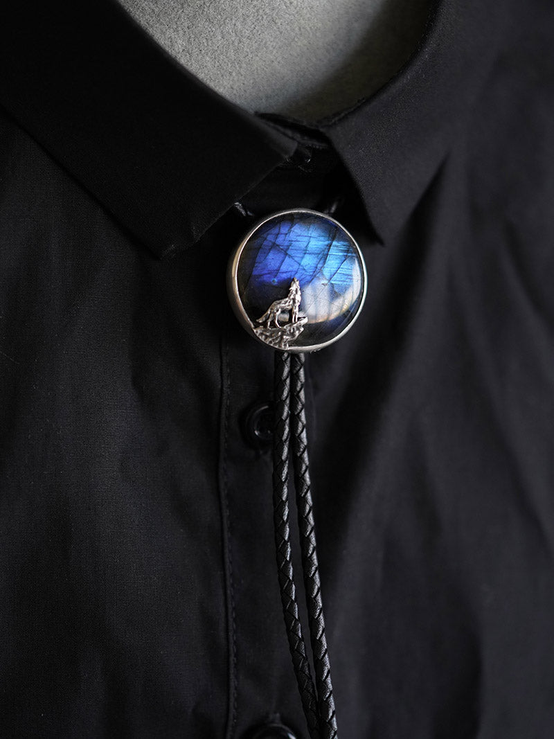 Artical Heart Moon Wolf Bolo Tie