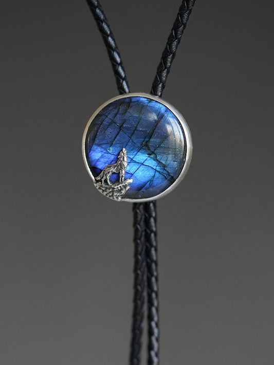 Artical Heart Moon Wolf Bolo Tie