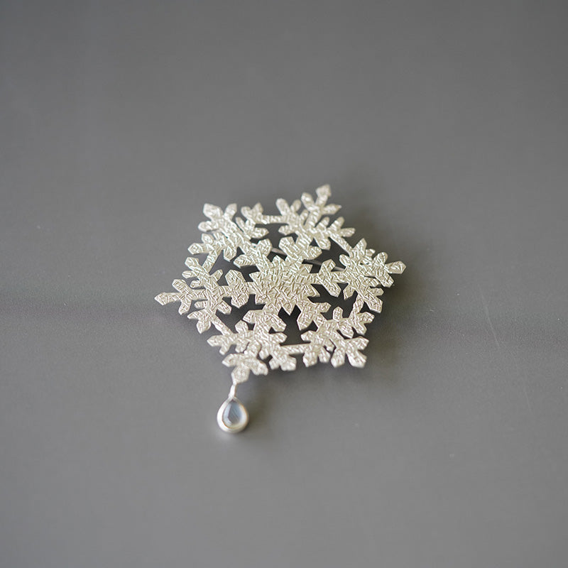 “Transient Bloom” Hand Made Silver with Moonstone Brooch