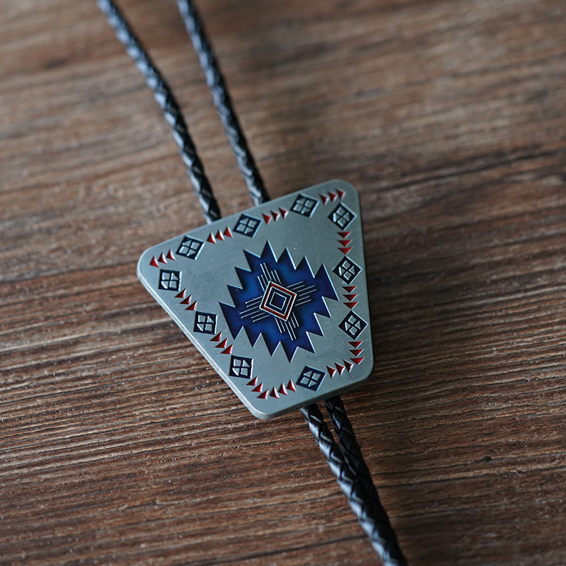 The Cosmic Eye: Navajo Tribal Geometry Geometric Bolo Tie