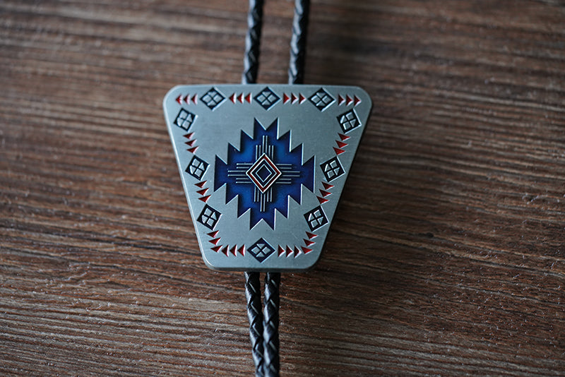 The Cosmic Eye: Navajo Tribal Geometry Geometric Bolo Tie