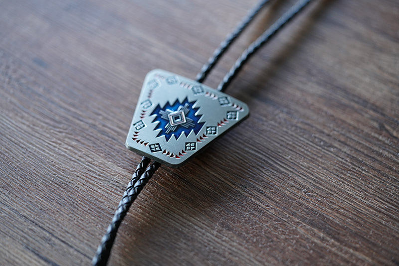 The Cosmic Eye: Navajo Tribal Geometry Geometric Bolo Tie