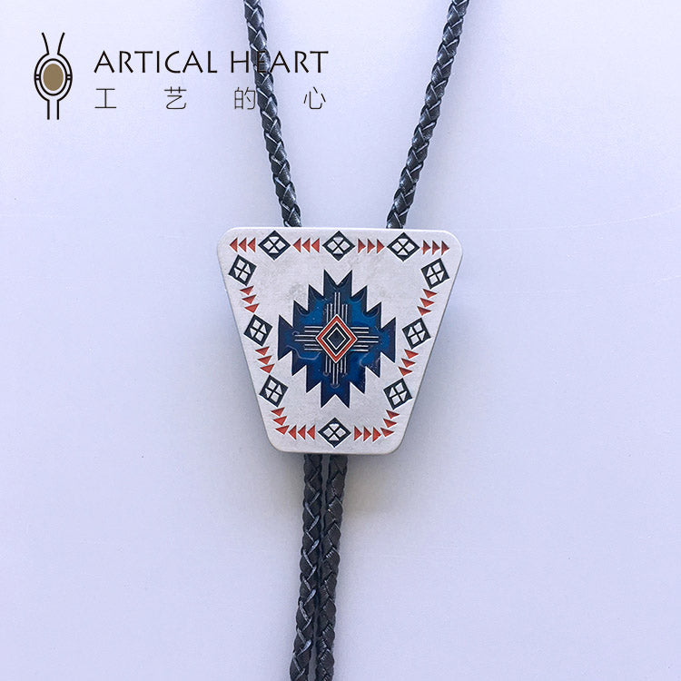 The Cosmic Eye: Navajo Tribal Geometry Geometric Bolo Tie