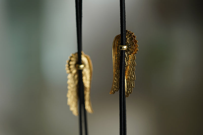 "Angel Wings" Vintage Brass Bolo Tie - Mythological Guardian Jewelry Gift for Men & Women