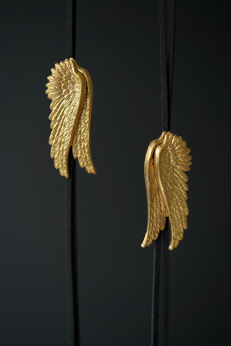 "Angel Wings" Vintage Brass Bolo Tie - Mythological Guardian Jewelry Gift for Men & Women