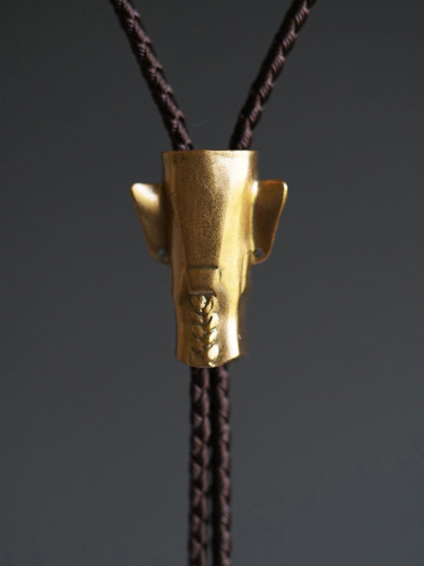 Artical Heart Sanxingdui Bronze Mask Bolo Tie