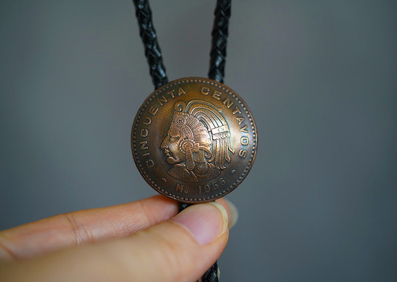 Echoes of the Empire: 1956 Vintage Americas Copper Coin Bolo Tie