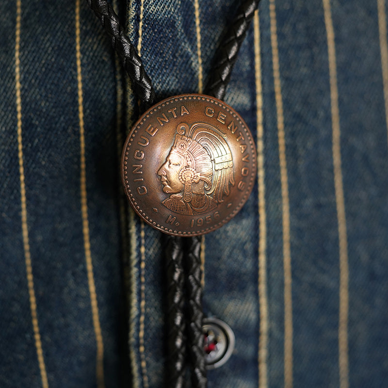 Echoes of the Empire: 1956 Vintage Americas Copper Coin Bolo Tie