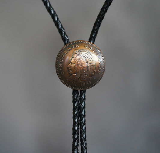 Echoes of the Empire: 1956 Vintage Americas Copper Coin Bolo Tie