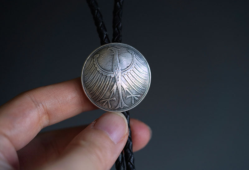 The Order of Wings: German Shield Eagle Solid Silver Bolo Tie