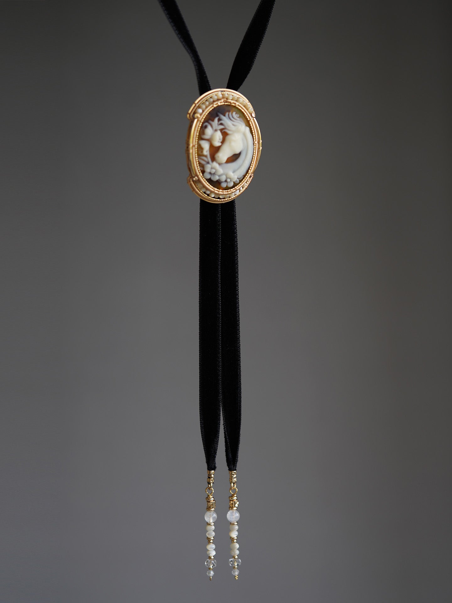 Ode to the Wilds：Handwired Antique Resin & Pearl Bolo Tie