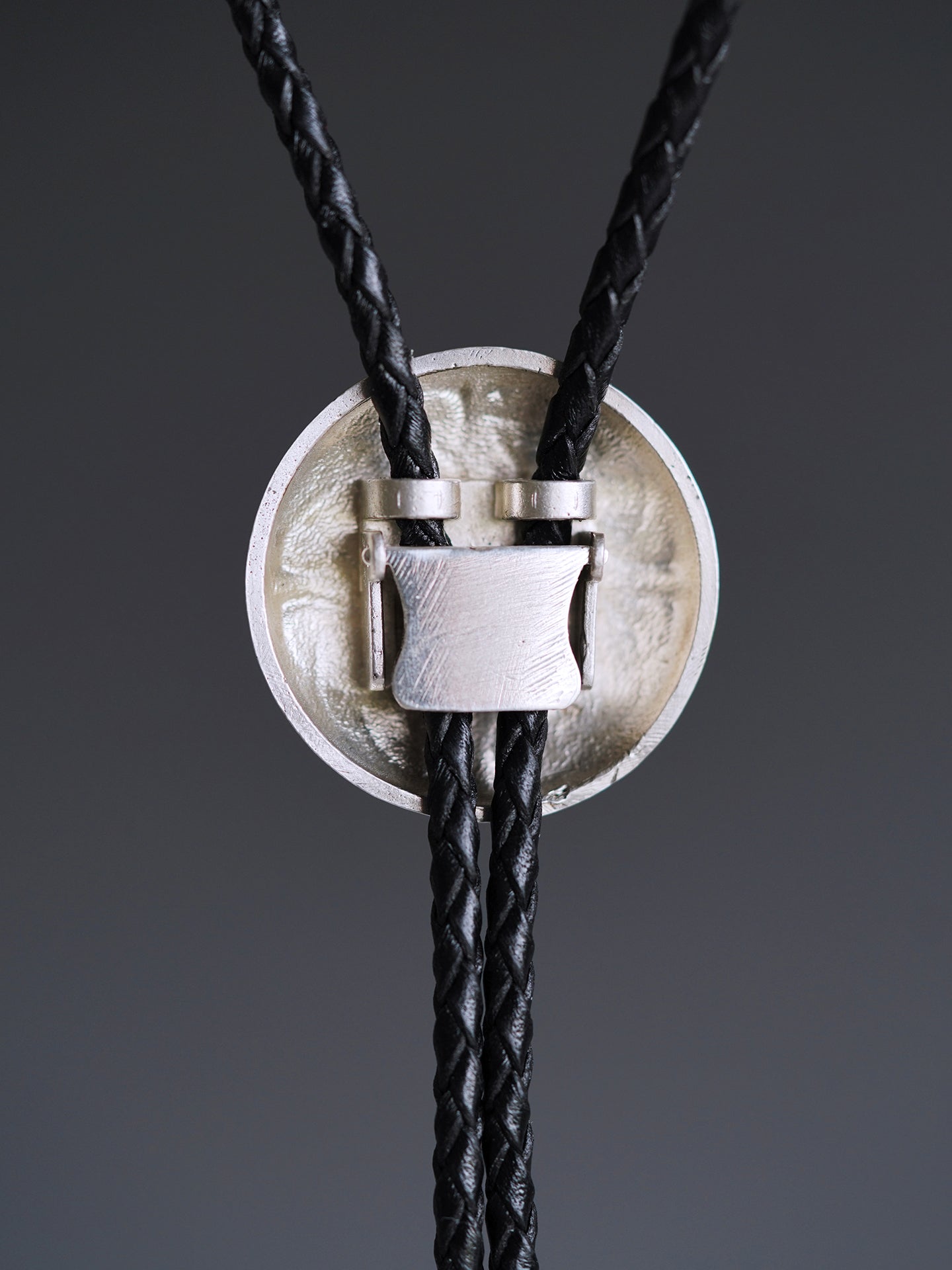 The Mystic Node: Fine Silver Moonstone Bolo Tie, Celtic Knot Design