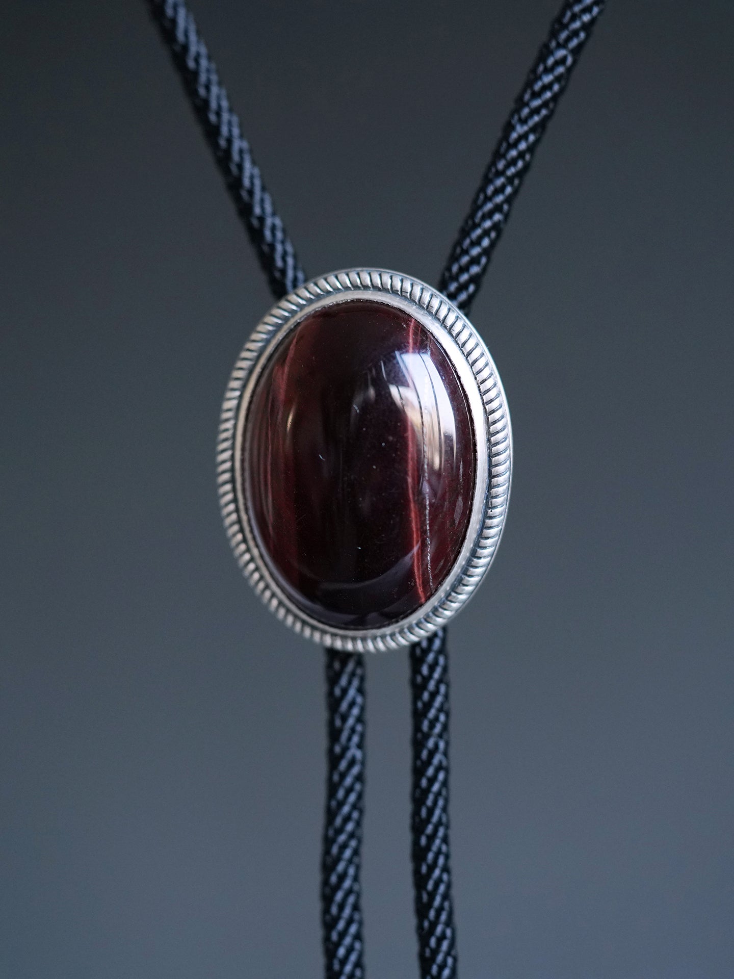 "Tiger's Eyes" S925 Silver with Red Tiger's Eye Stone Bolo Tie