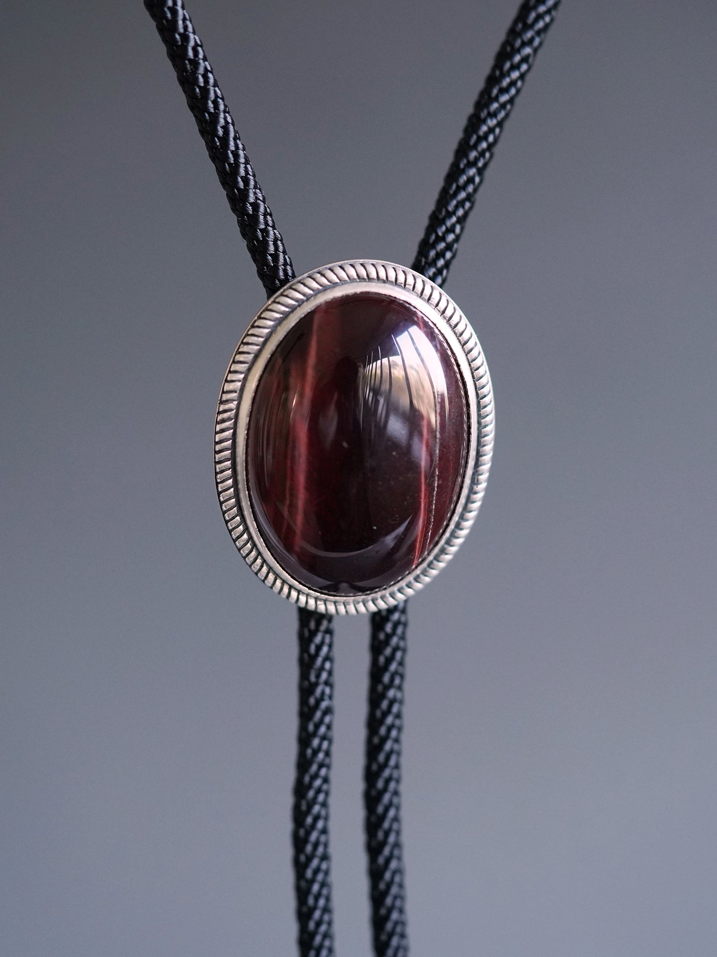 "Tiger's Eyes" S925 Silver with Red Tiger's Eye Stone Bolo Tie