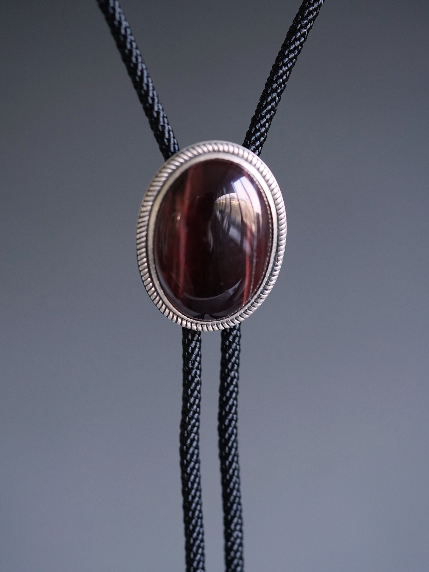 "Tiger's Eyes" S925 Silver with Red Tiger's Eye Stone Bolo Tie