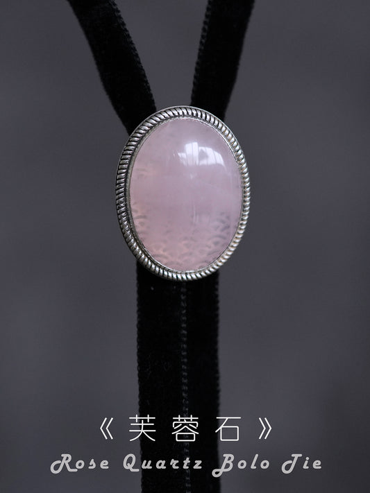 APHRODITE S925 Silver with Rose Quartz Bolo Tie