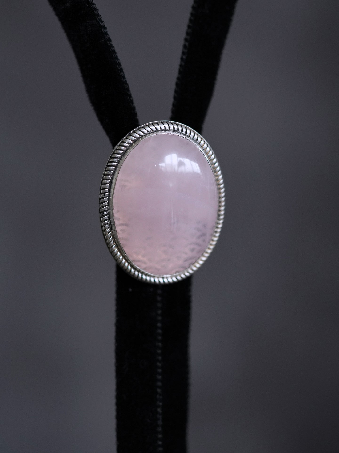 APHRODITE S925 Silver with Rose Quartz Bolo Tie