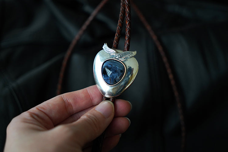 The Contained Tempest: Pietersite Bolo Tie
