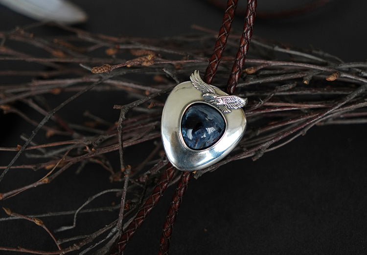 The Contained Tempest: Pietersite Bolo Tie