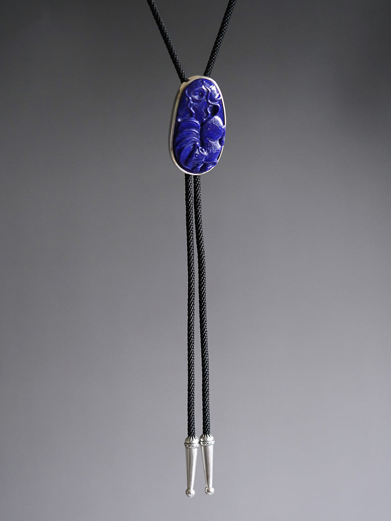 Artical Heart 'Shu-Lai-Bao' (The Augury of the Wealth Rat)：Silver with Lapis Lazuli Bolo Tie