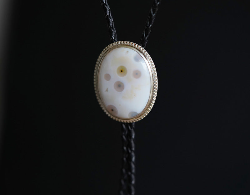 The Epoch Ripple: Sterling Silver Natural Ocean Jasper Bolo Tie