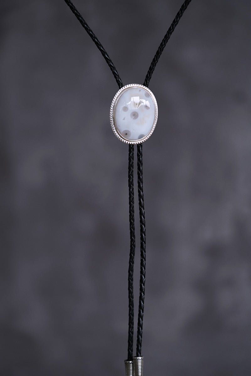 The Epoch Ripple: Sterling Silver Natural Ocean Jasper Bolo Tie