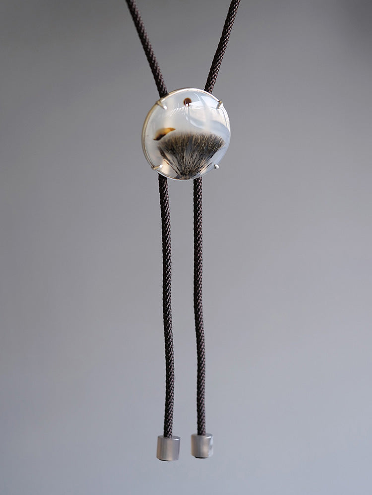 The Botanical Landscape: Sterling Silver Ocean Chalcedony Bolo Tie