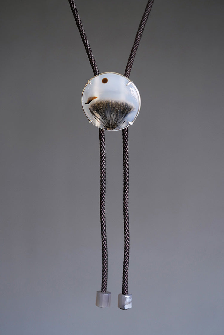 The Botanical Landscape: Sterling Silver Ocean Chalcedony Bolo Tie