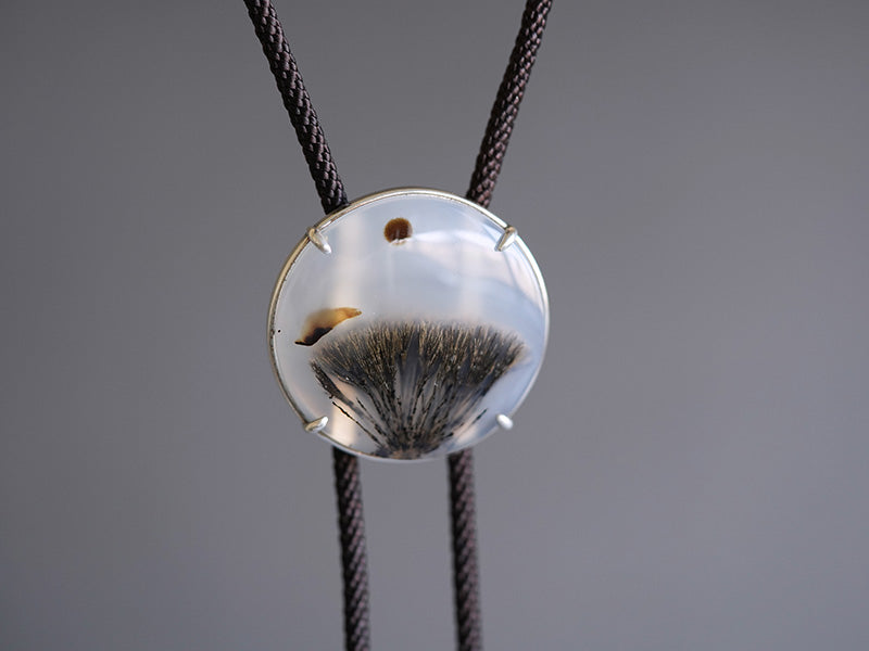 The Botanical Landscape: Sterling Silver Ocean Chalcedony Bolo Tie