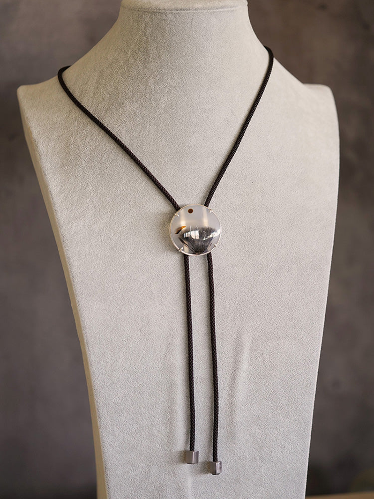 The Botanical Landscape: Sterling Silver Ocean Chalcedony Bolo Tie