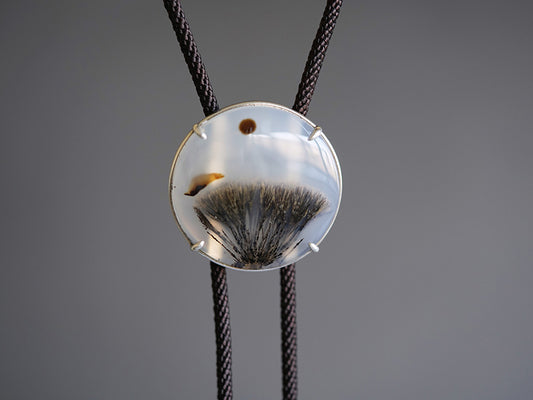 The Botanical Landscape: Sterling Silver Ocean Chalcedony Bolo Tie