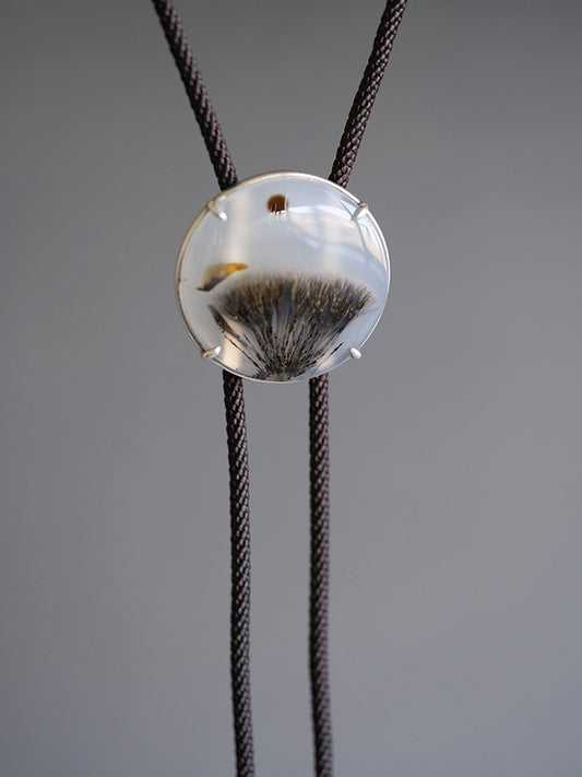 The Botanical Landscape: Sterling Silver Ocean Chalcedony Bolo Tie