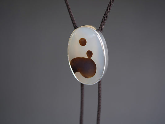 “Zuowang” The Oblivion of Self: S925 Silver with Ocean Chalcedony Bolo Tie