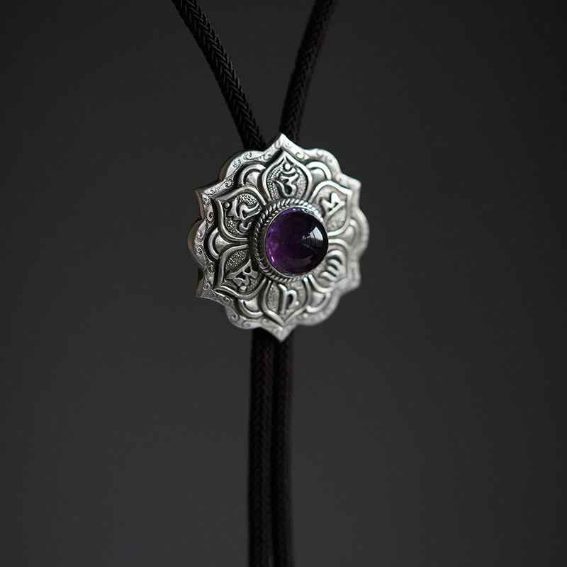 My Store “Six Word Proverbs” S999 Silver with Amethyst Bolo Tie