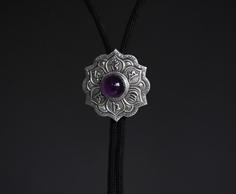 My Store “Six Word Proverbs” S999 Silver with Amethyst Bolo Tie