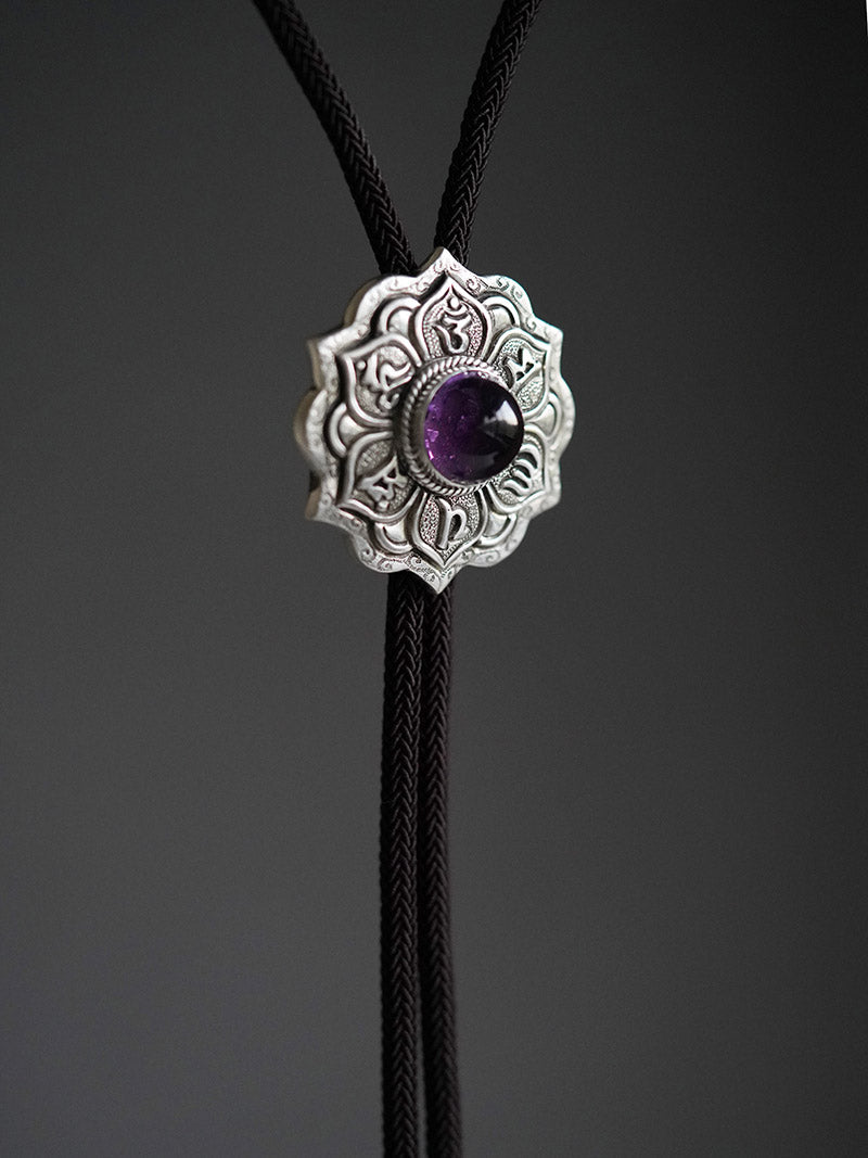 My Store “Six Word Proverbs” S999 Silver with Amethyst Bolo Tie