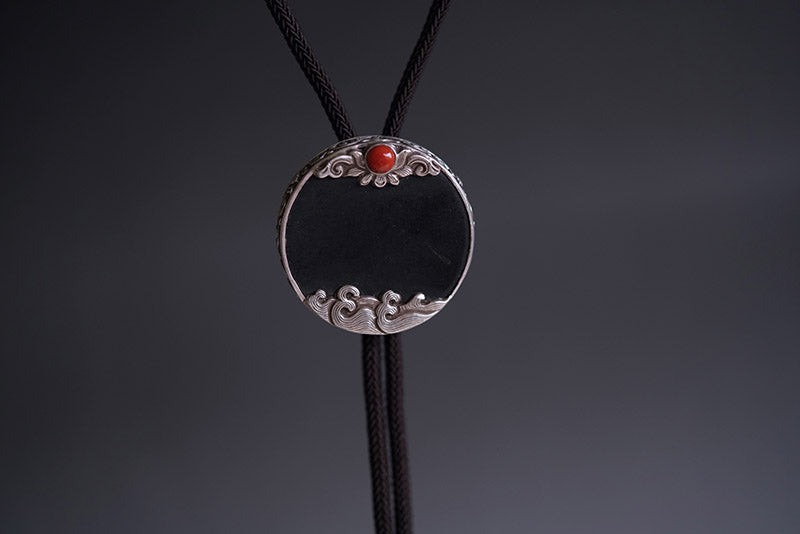 My Store “Sunrise” S999 Silver with Hetian Nephrite Bolo Tie