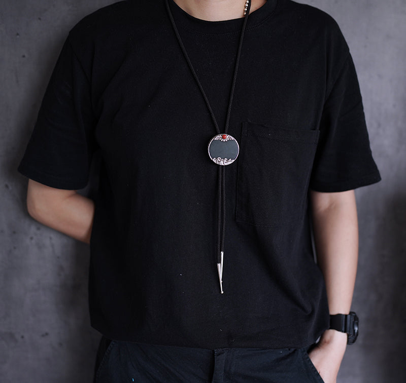 My Store “Sunrise” S999 Silver with Hetian Nephrite Bolo Tie