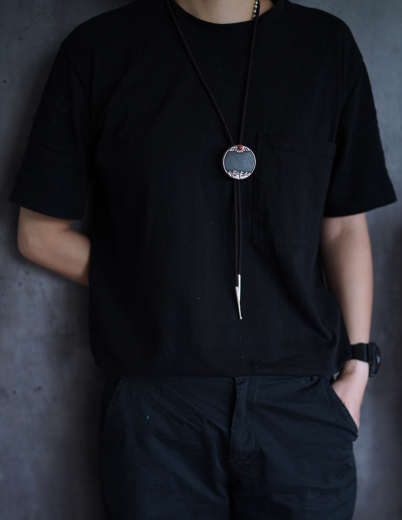 My Store “Sunrise” S999 Silver with Hetian Nephrite Bolo Tie