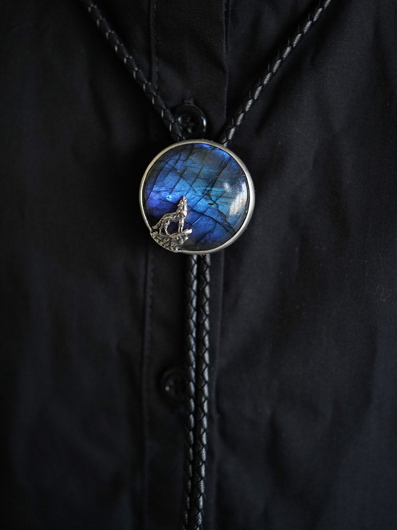 Artical Heart Moon Wolf Bolo Tie