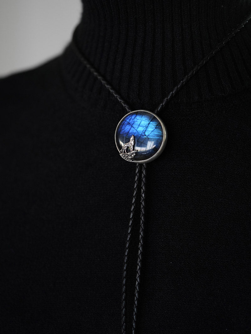 Artical Heart Moon Wolf Bolo Tie