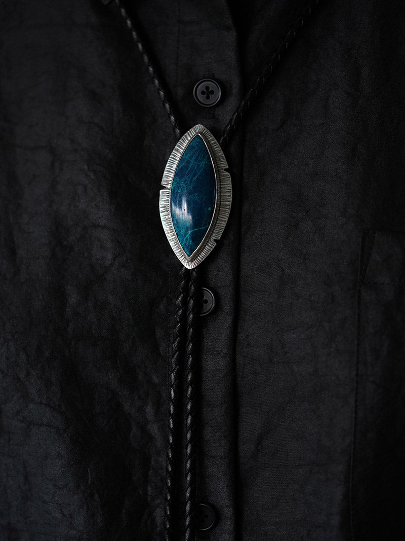 Artical Heart The Mountain Creek:Silver with Chrysocolla Bolo Tie