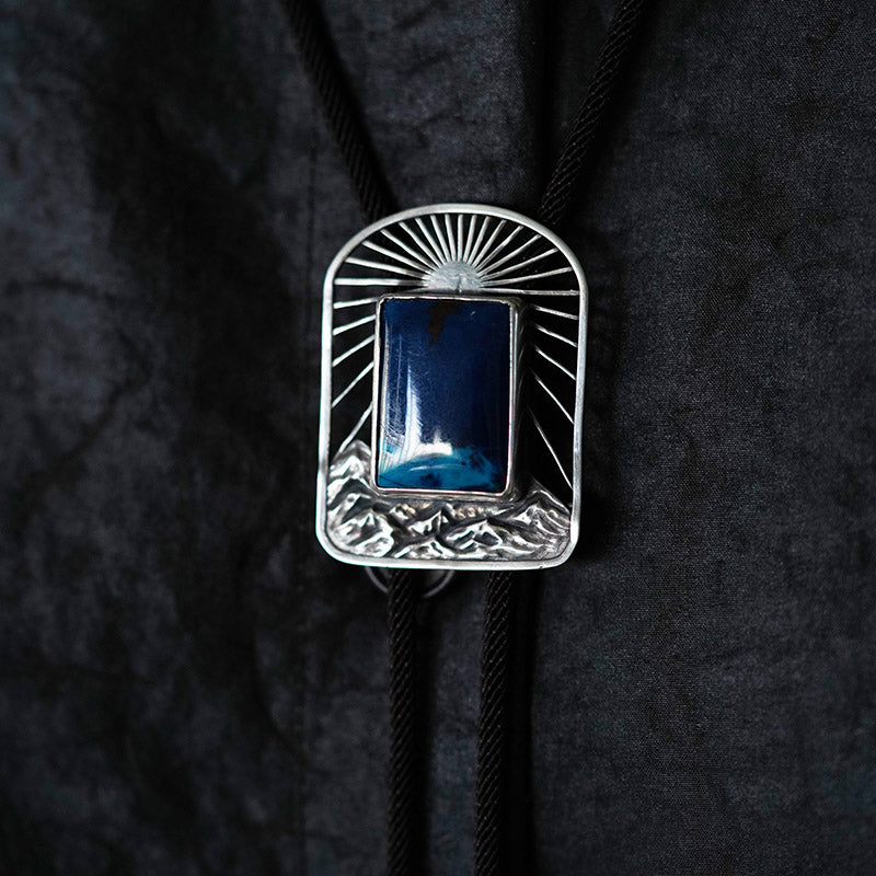 Artical Heart “The Ridge Sunrise” Natural Phoenix Stone & Silver Bolo Tie