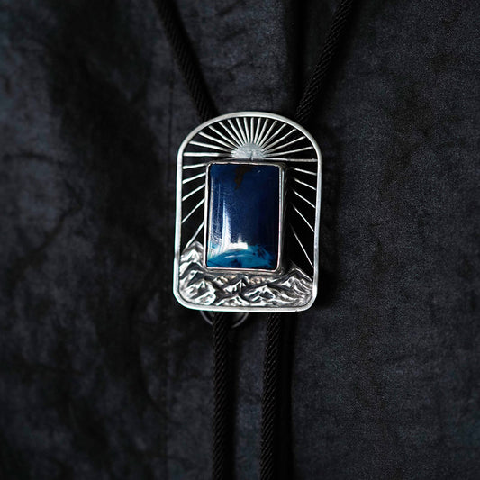 “The Ridge Sunrise” Natural Phoenix Stone & Silver Bolo Tie