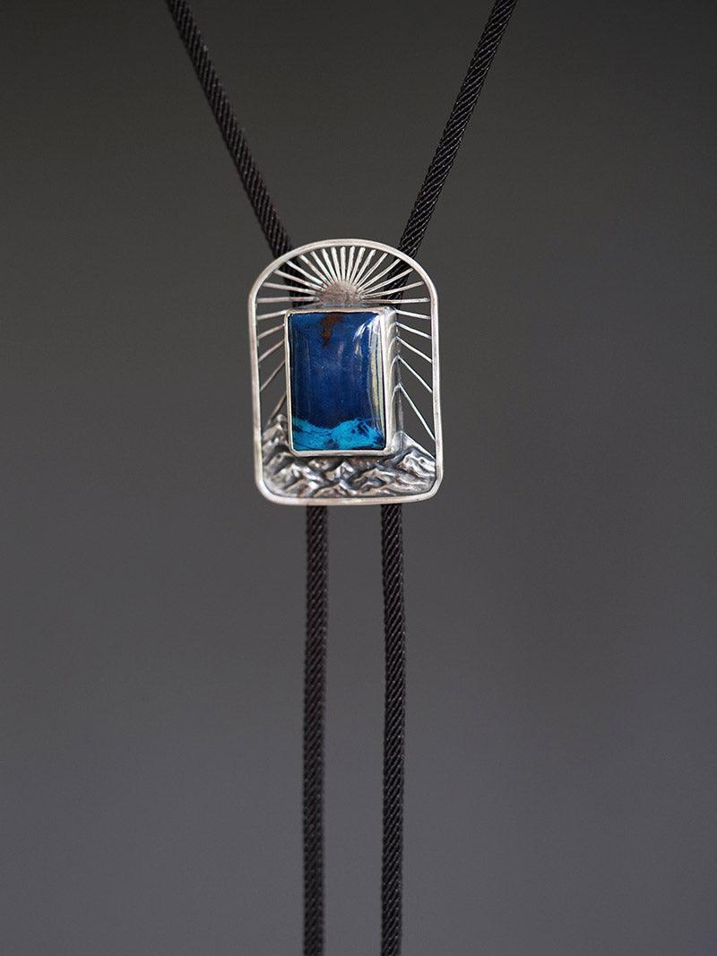 Artical Heart “The Ridge Sunrise” Natural Phoenix Stone & Silver Bolo Tie